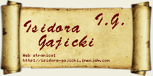 Isidora Gajicki vizit kartica